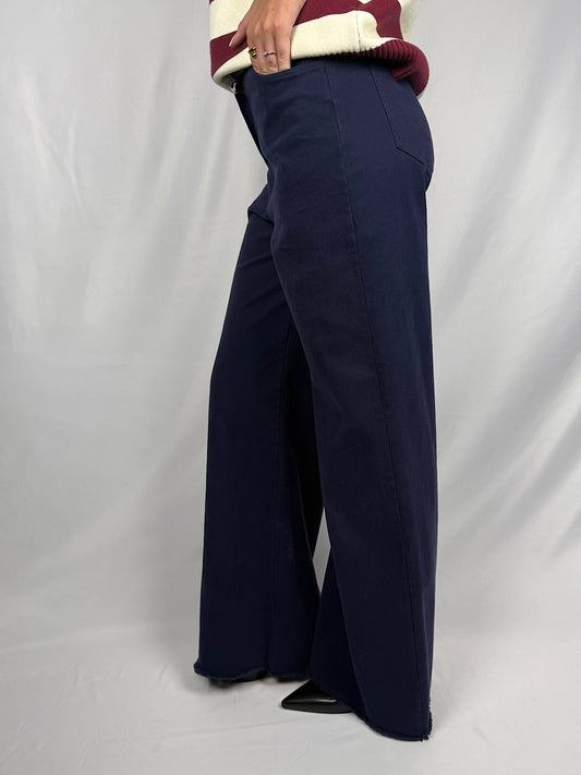 Pantalone con Cintura Tensione-In Blu