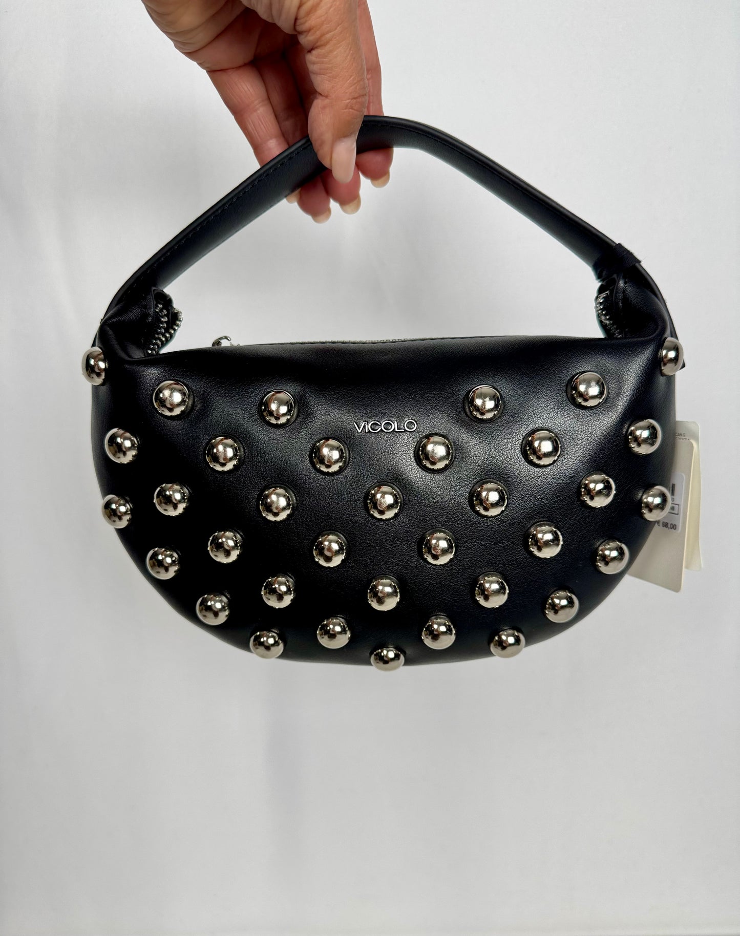 Borsa Croissant Studded Nera Vicolo