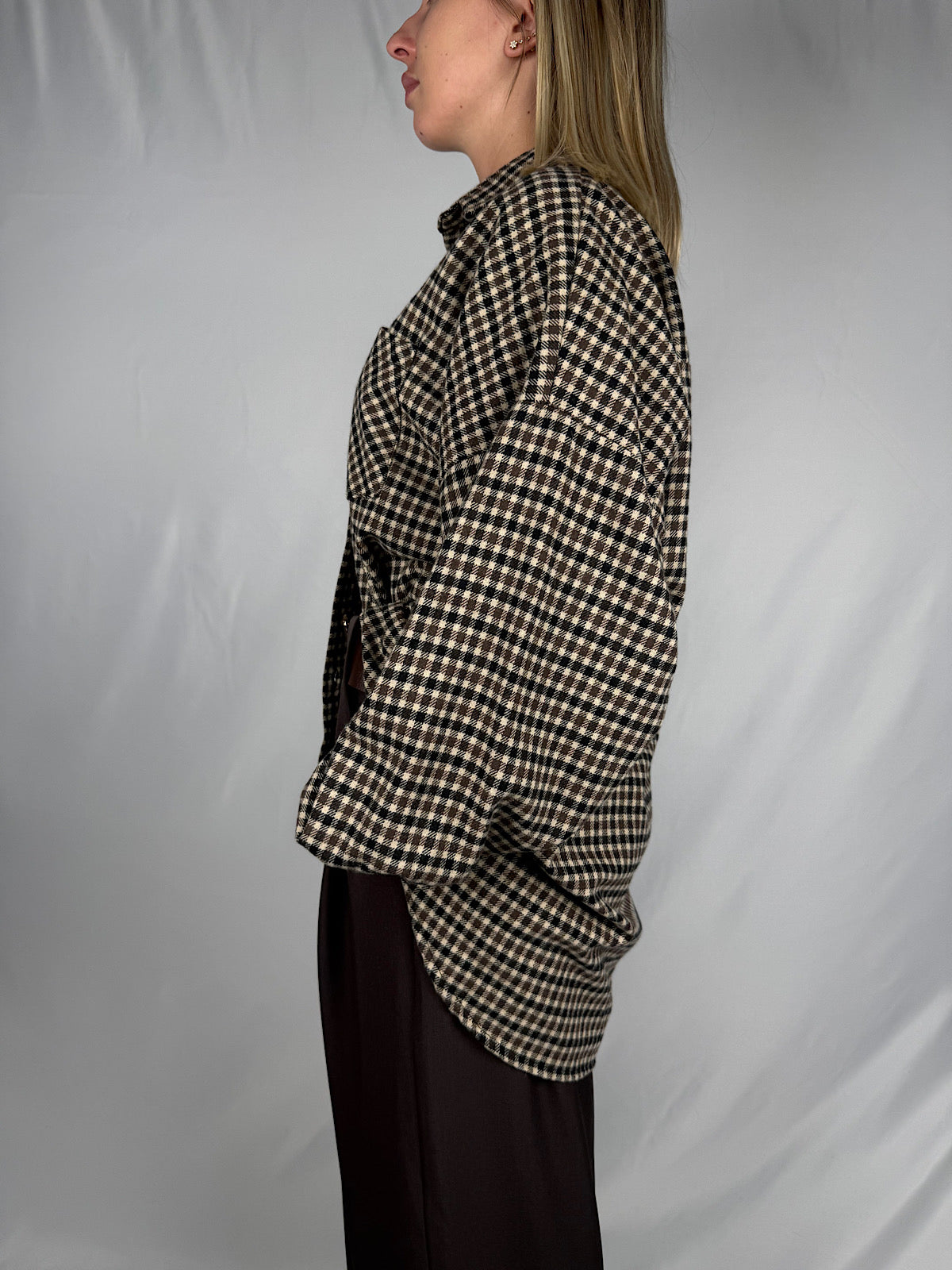 Camicia Check Over Marrone Armonia