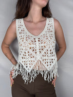 Top Crochet con Frange Vicolo Burro