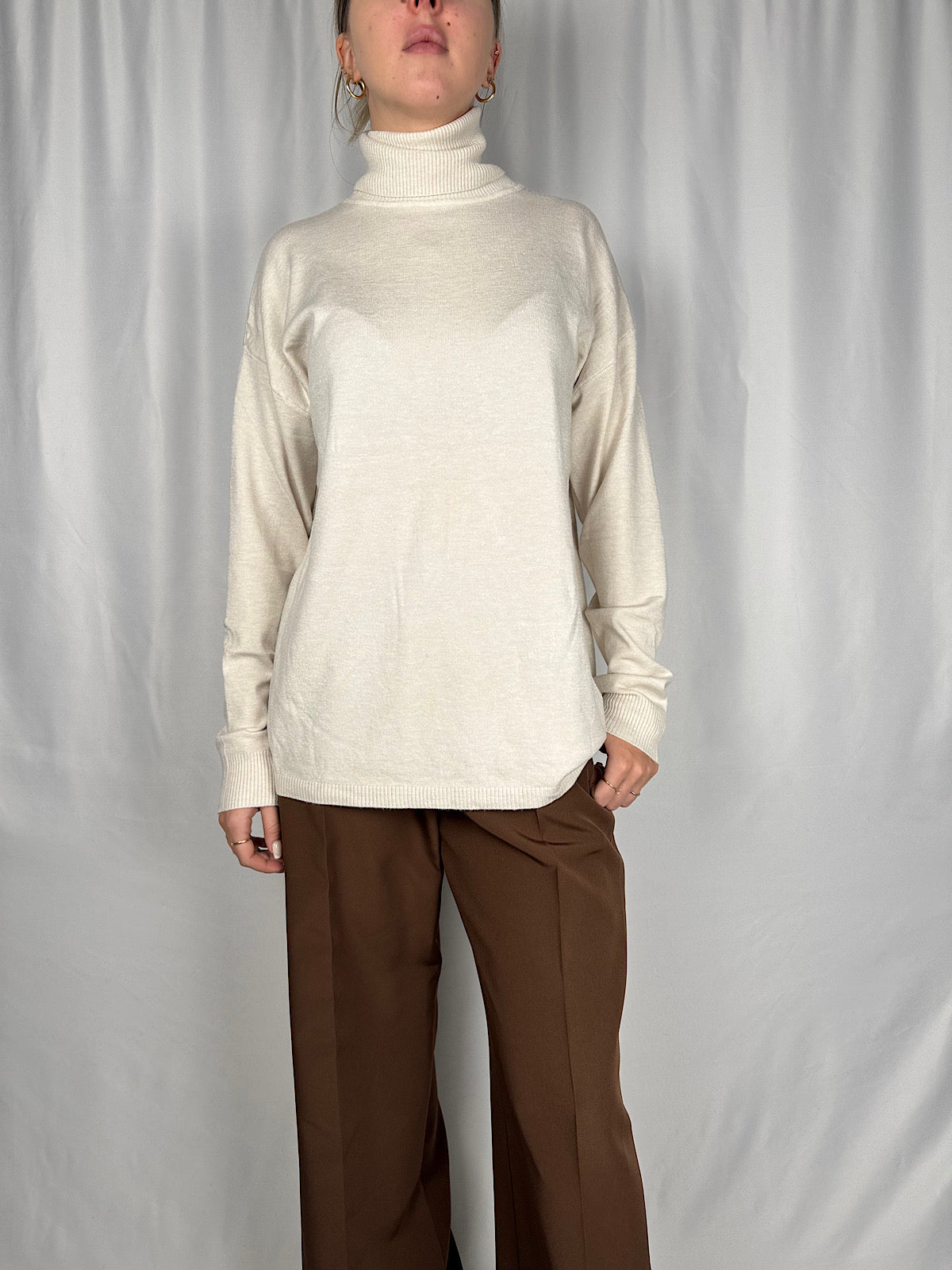 Maglia Dolcevita Basic Panna Armonia