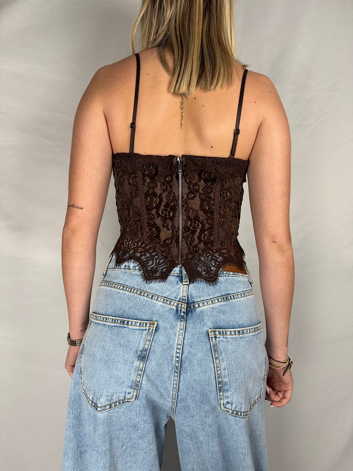 Top Bustier con Pizzo Armonia Moro