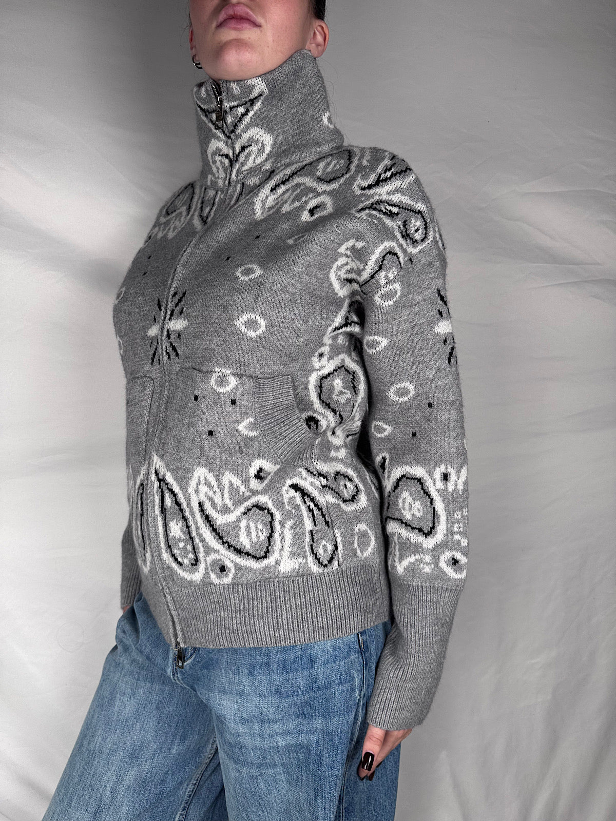 Cardigan in Maglia Armonia Grigio