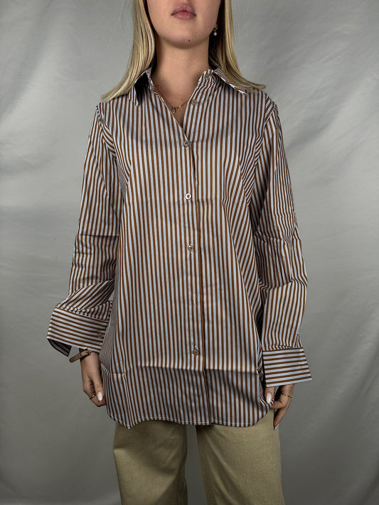 Camicia Gessata Marrone Susy-Mix