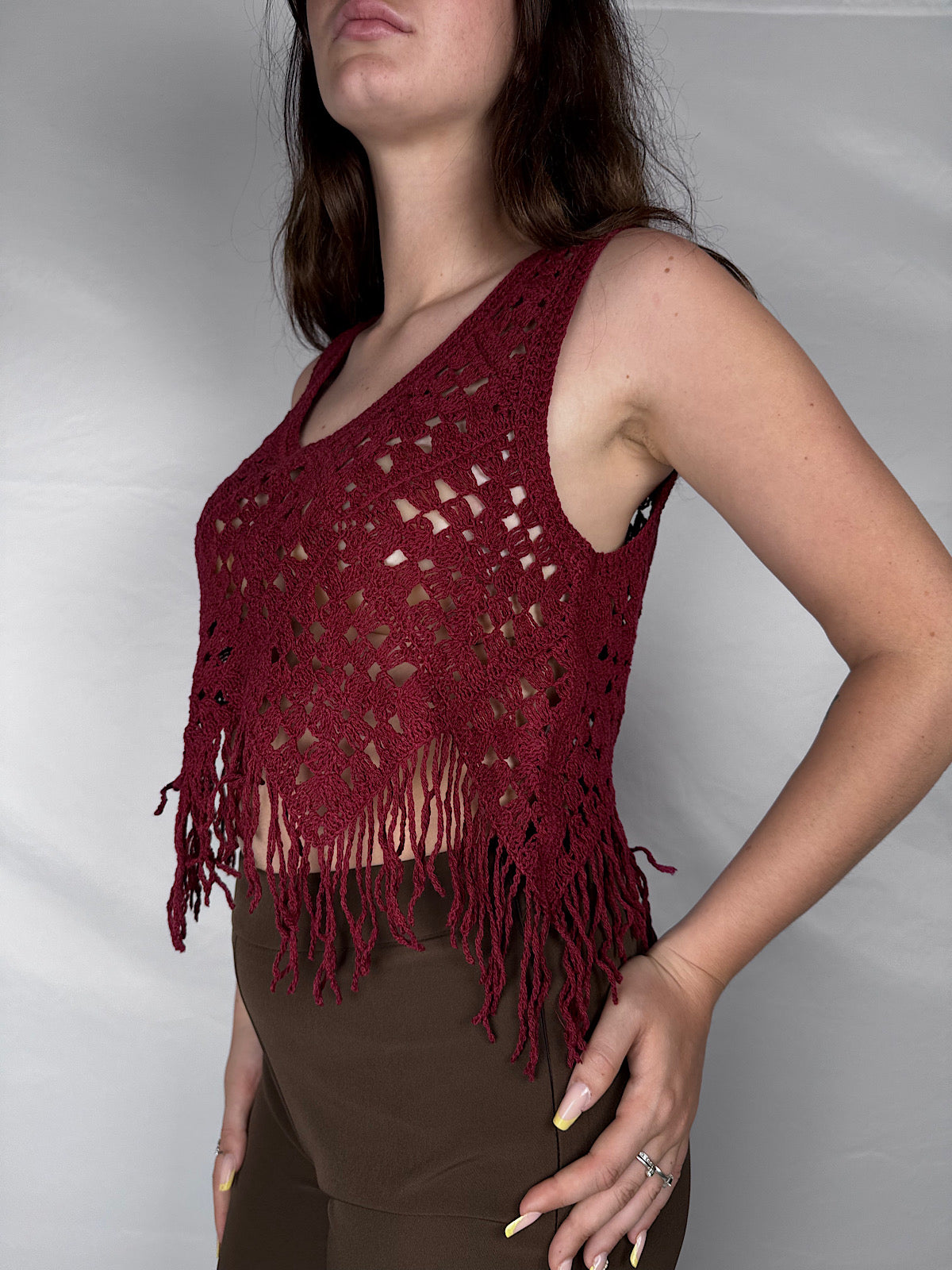 Top Crochet con Frange Vicolo India
