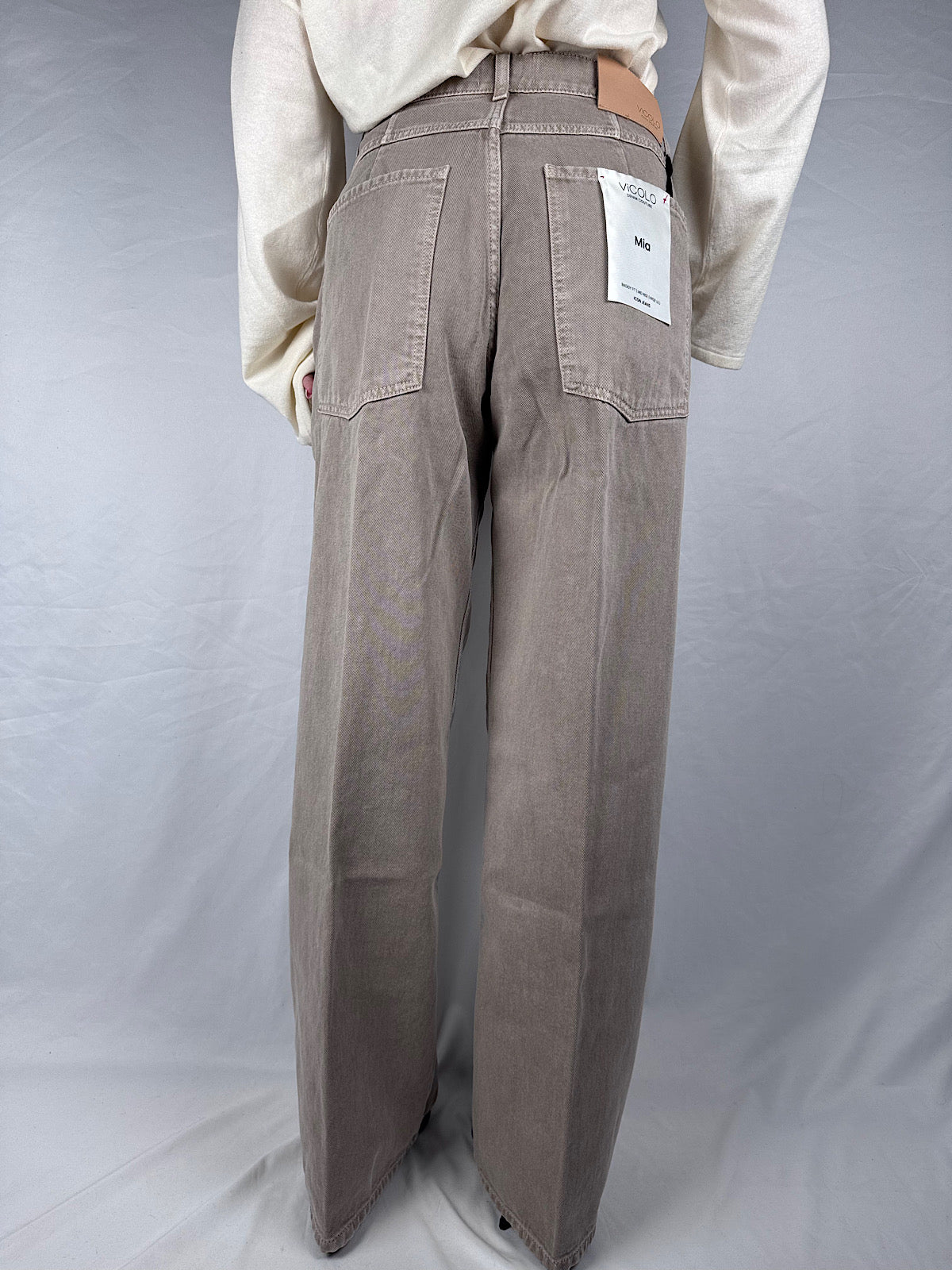 Jeans Icon Mia Baggy Vicolo Taupe