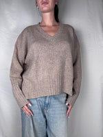 Maglia Scollo V Vicolo Beige Melange