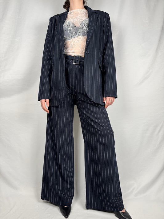 Giacca Monopetto Gessata Blu Armonia