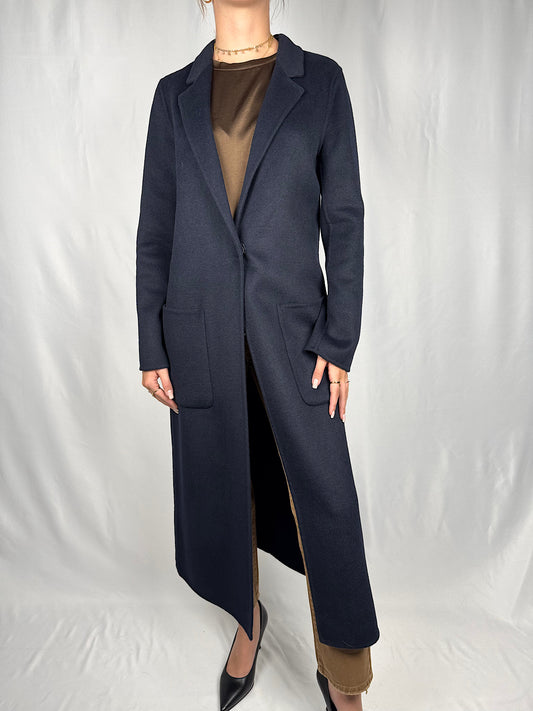 Cappotto Lungo Monopetto Vicolo Hand Made Blu Navy