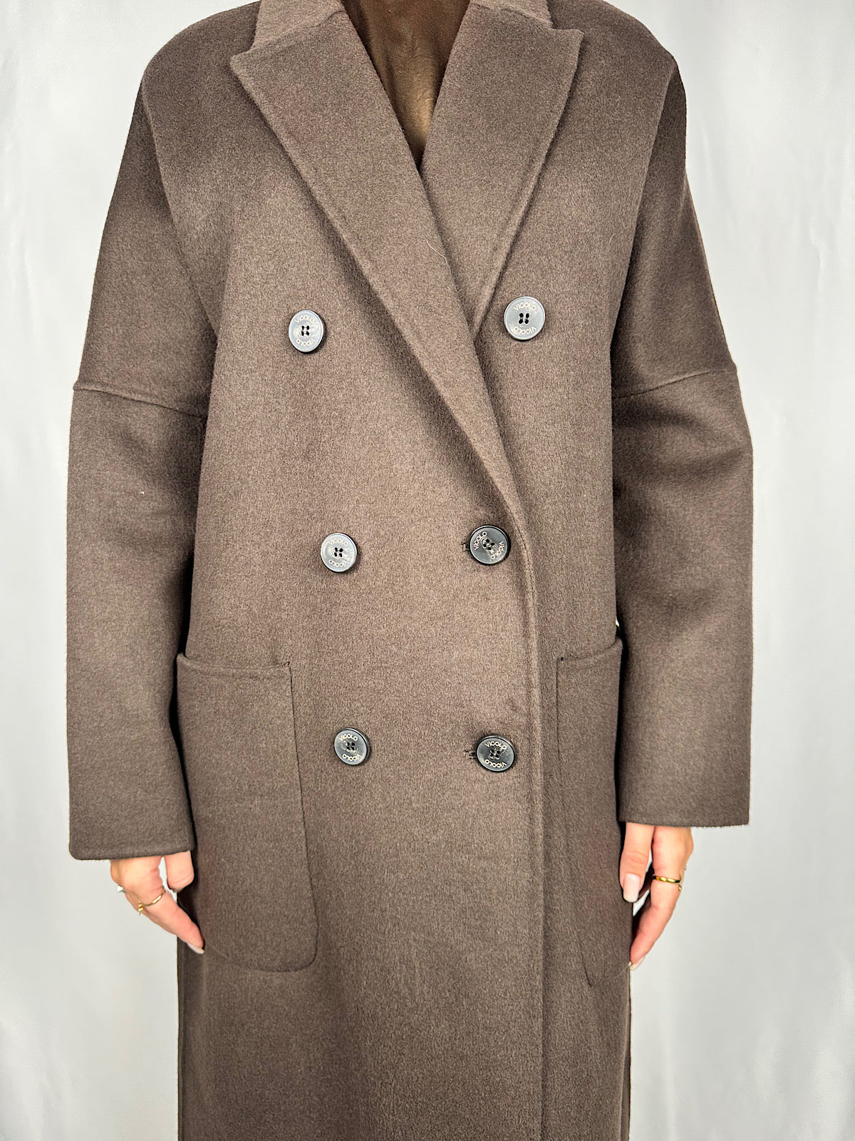 Cappotto Doppiopetto Basic Lungo  Vicolo Hand Made Moro