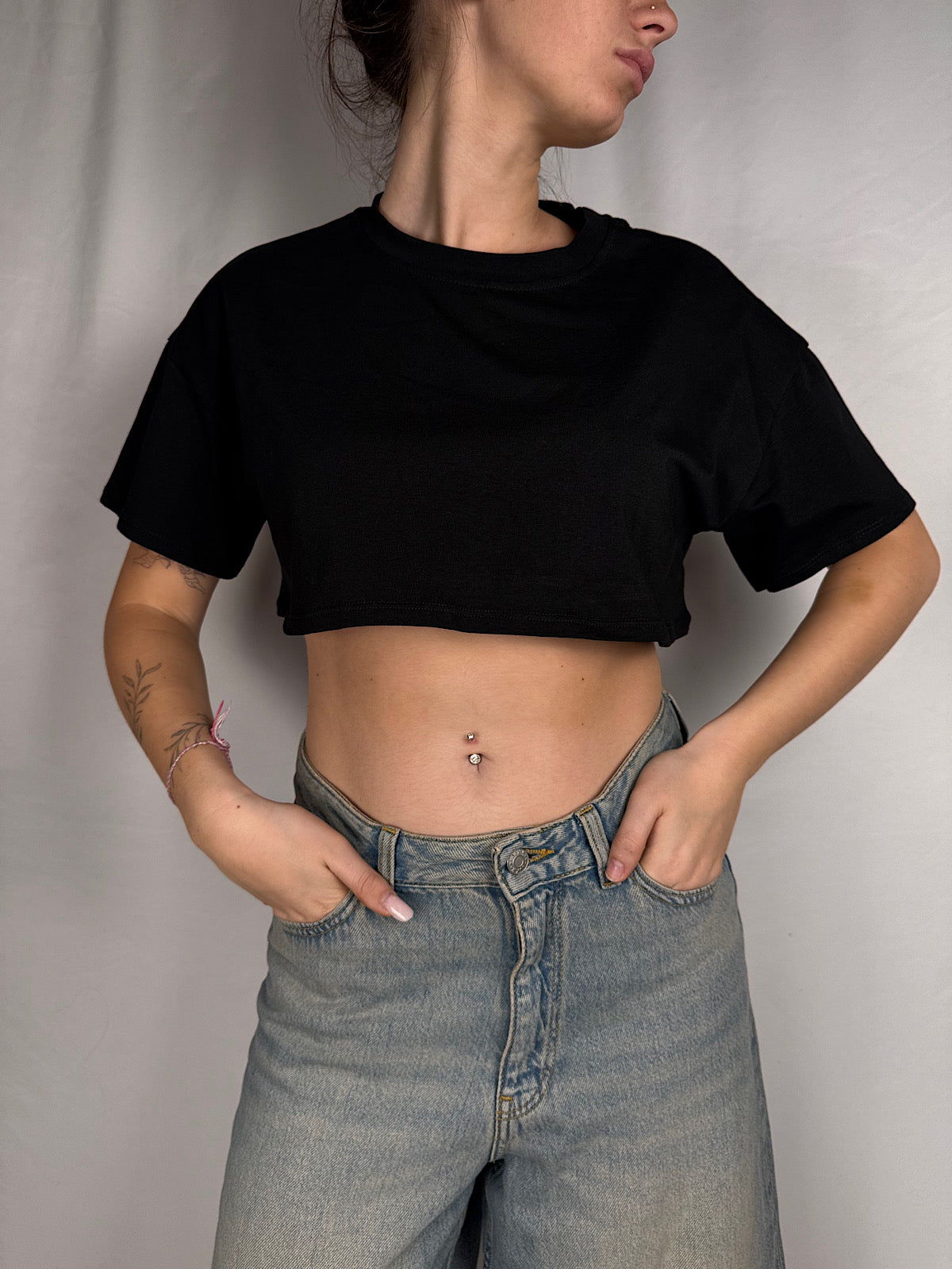 T-Shirt Crop Armonia Nera