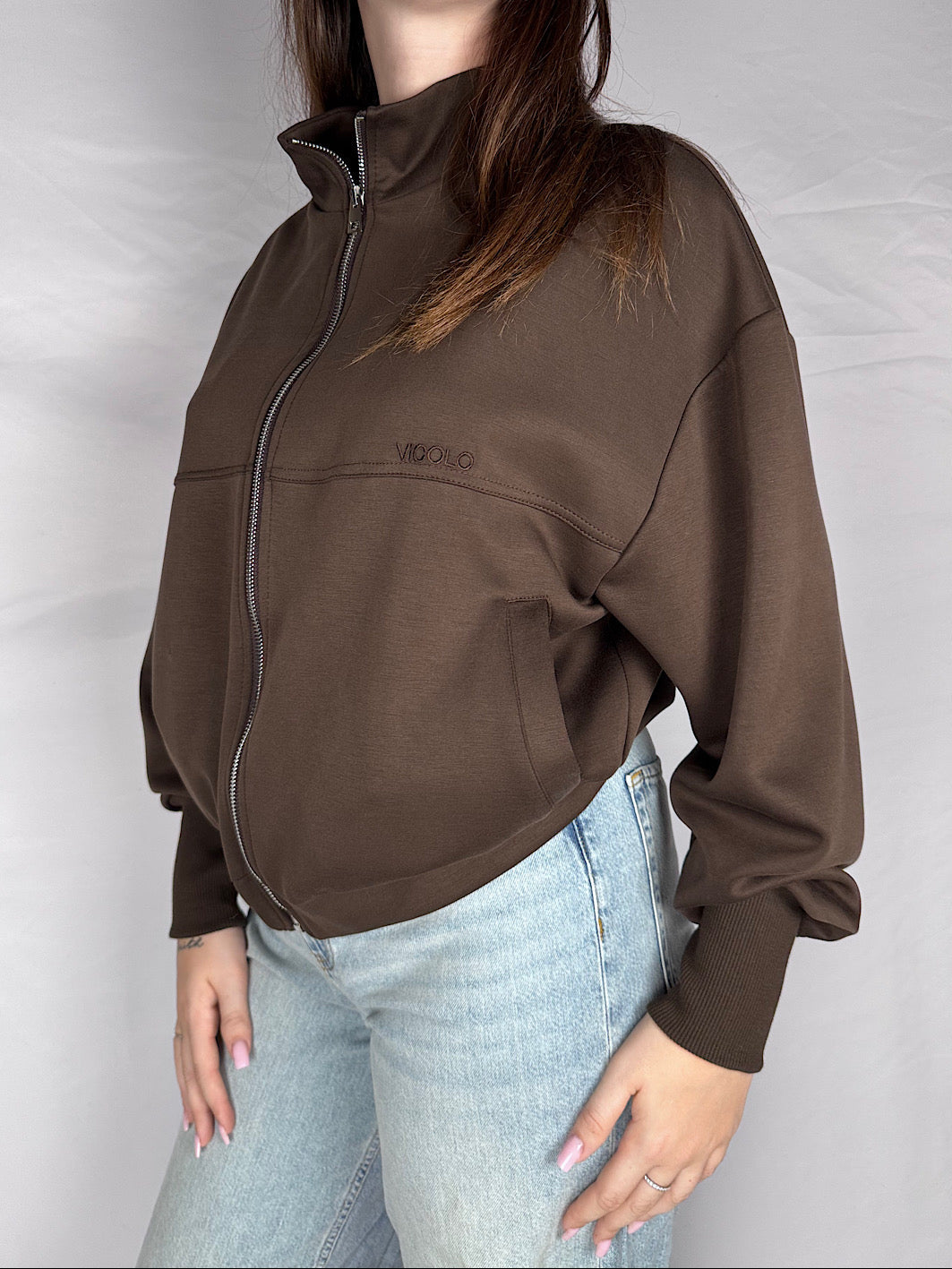 Felpa con Zip Vicolo Fondente