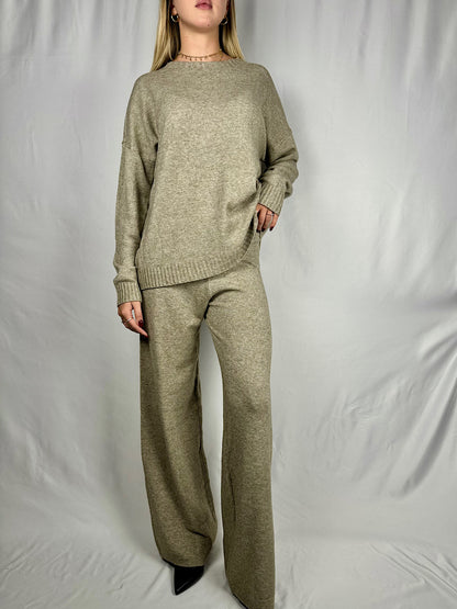 Tuta Maglia e Pantalone Beige Mélange Armonia