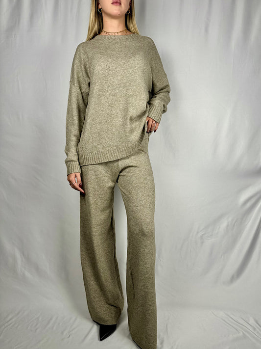 Tuta Maglia e Pantalone Beige Mélange Armonia