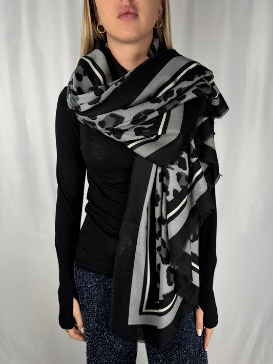 Sciarpa Fantasia Maculata Grigia Armonia