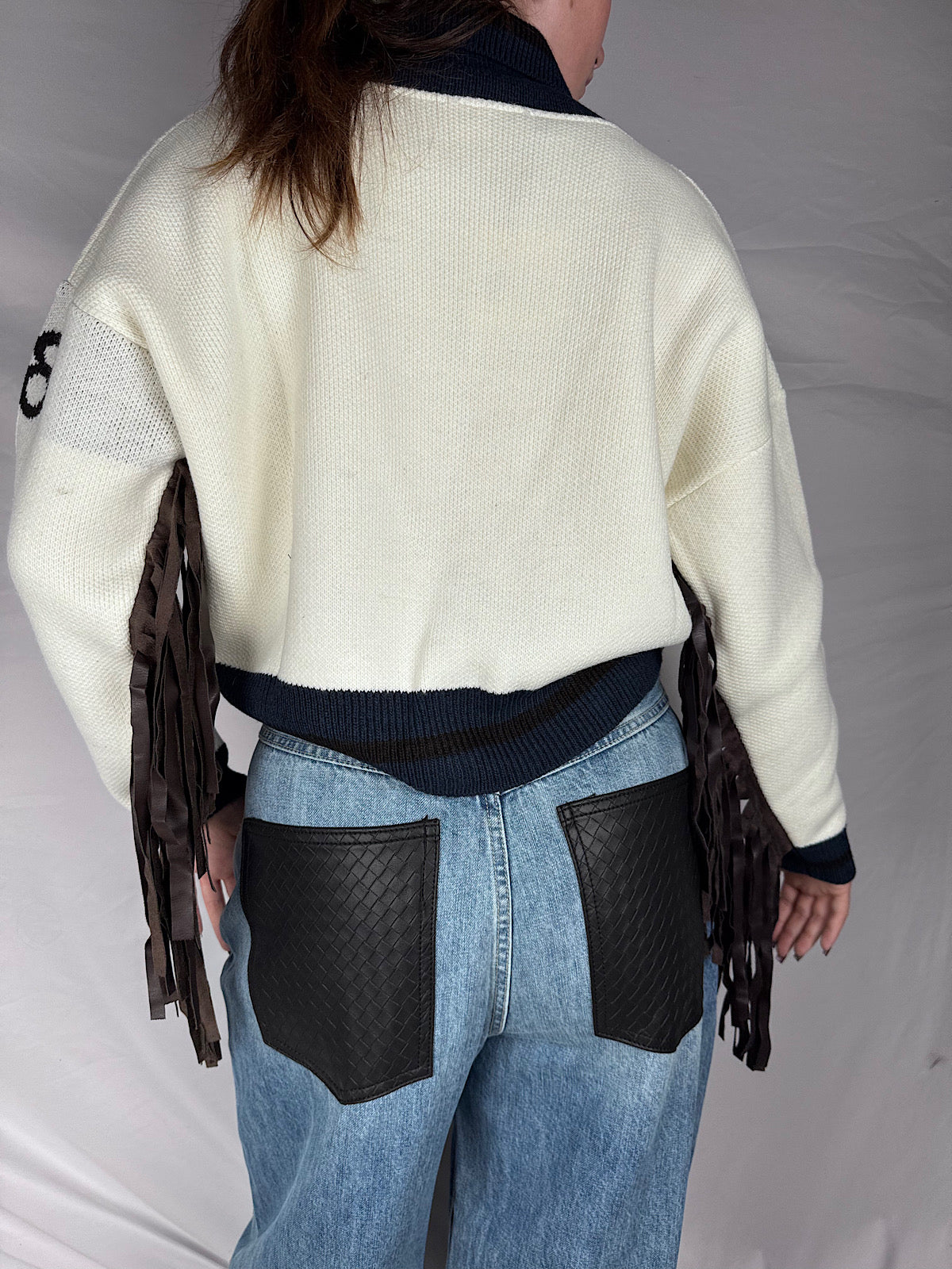 Cardigan in Maglia con Frange Vicolo Burro