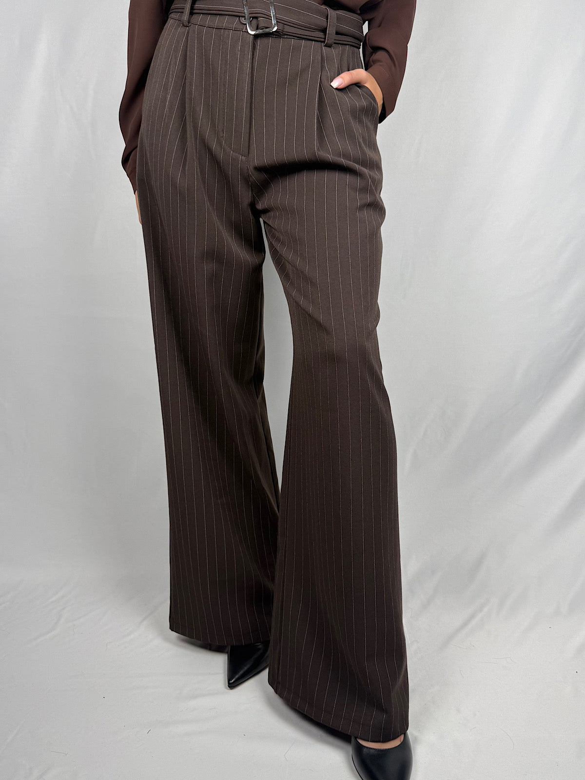 Pantalone Gessato Armonia Marrone