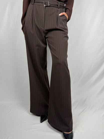 Pantalone Gessato Armonia Marrone