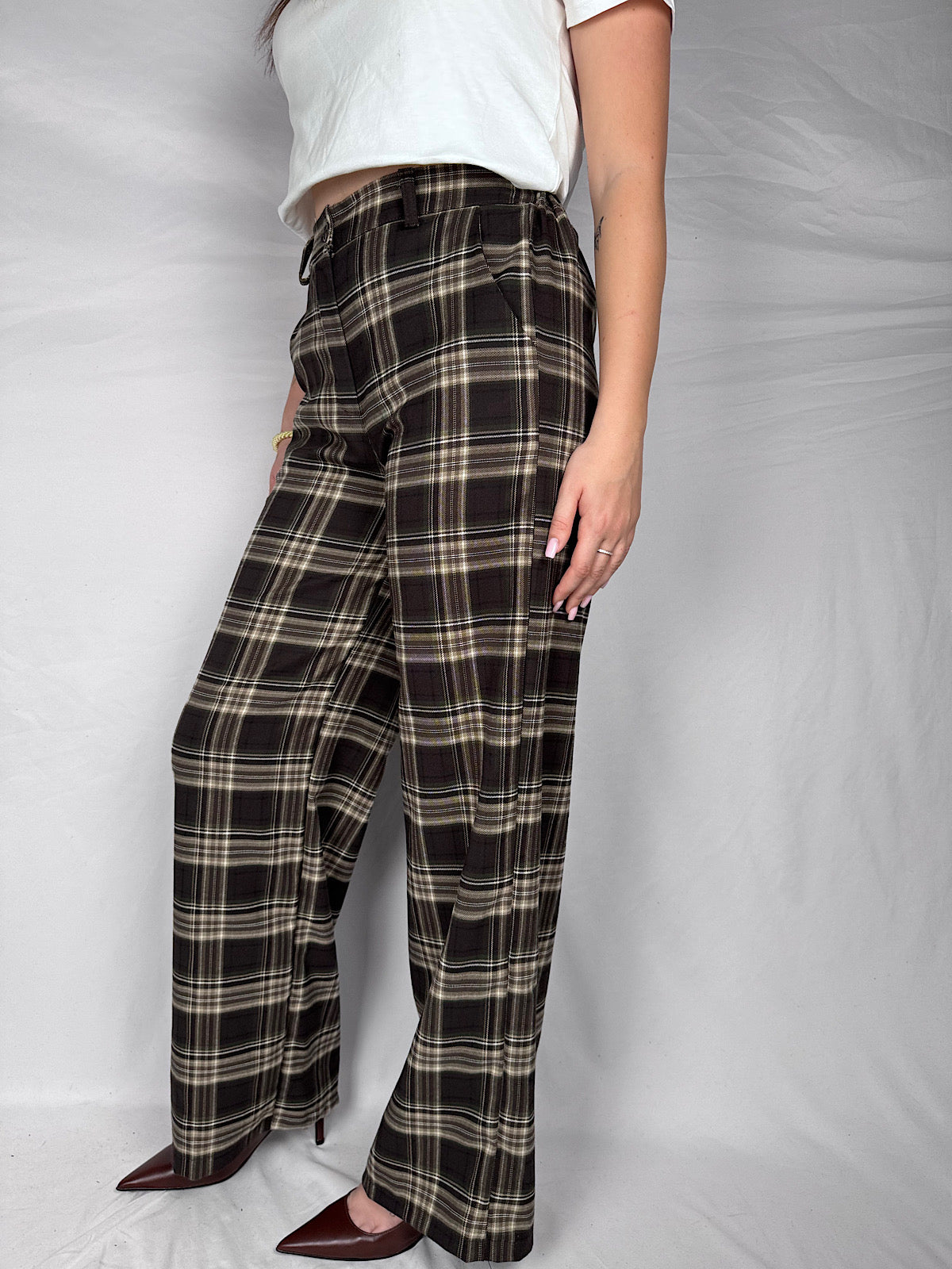 Pantalone Tailleur Scozzese Armonia Army