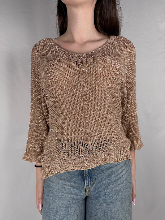 Maglia In Filo Lurex Armonia Cipria