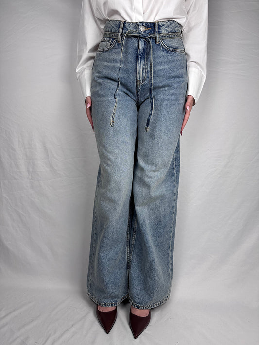 Jeans Wide Fit Con Cinturino JJXX Blue Denim