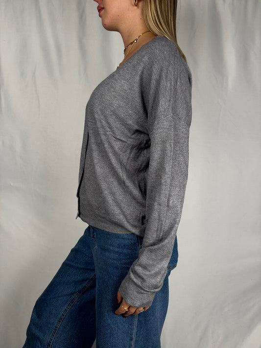 Cardigan Rasato Grigio Melange SusyMix