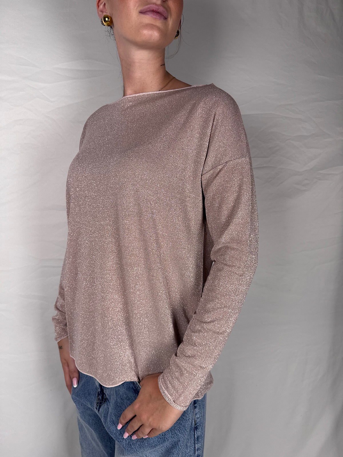 Maglia Kimono Lurex Susy Mix  Cipria