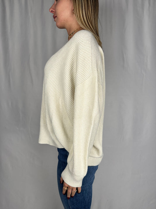Cardigan Bottone Gioiello Crema SusyMix