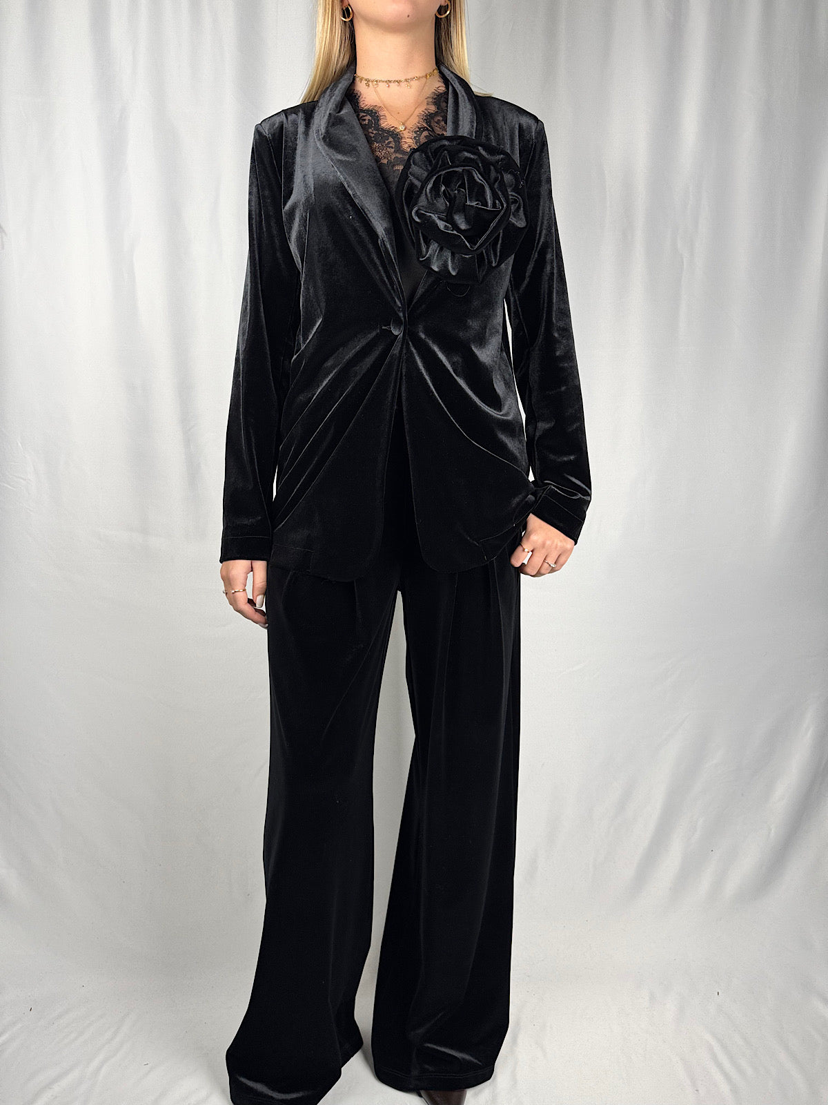 Giacca in Velluto Nero Tensione-In