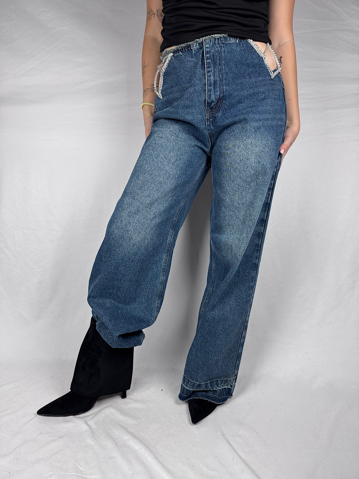 Jeans Dettaglio Gioiello  Farfalla Armonia