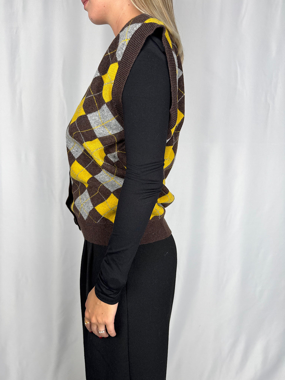 Gilet Scacchi Marrone Vicolo