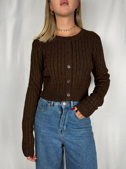 Cardigan Intrecciato Moro Armonia