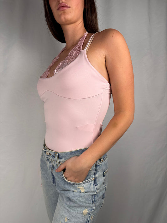 Body con Pizzo Armonia Rosa