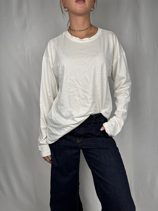 T-Shirt Manica Lunga Tensione-In Bianca