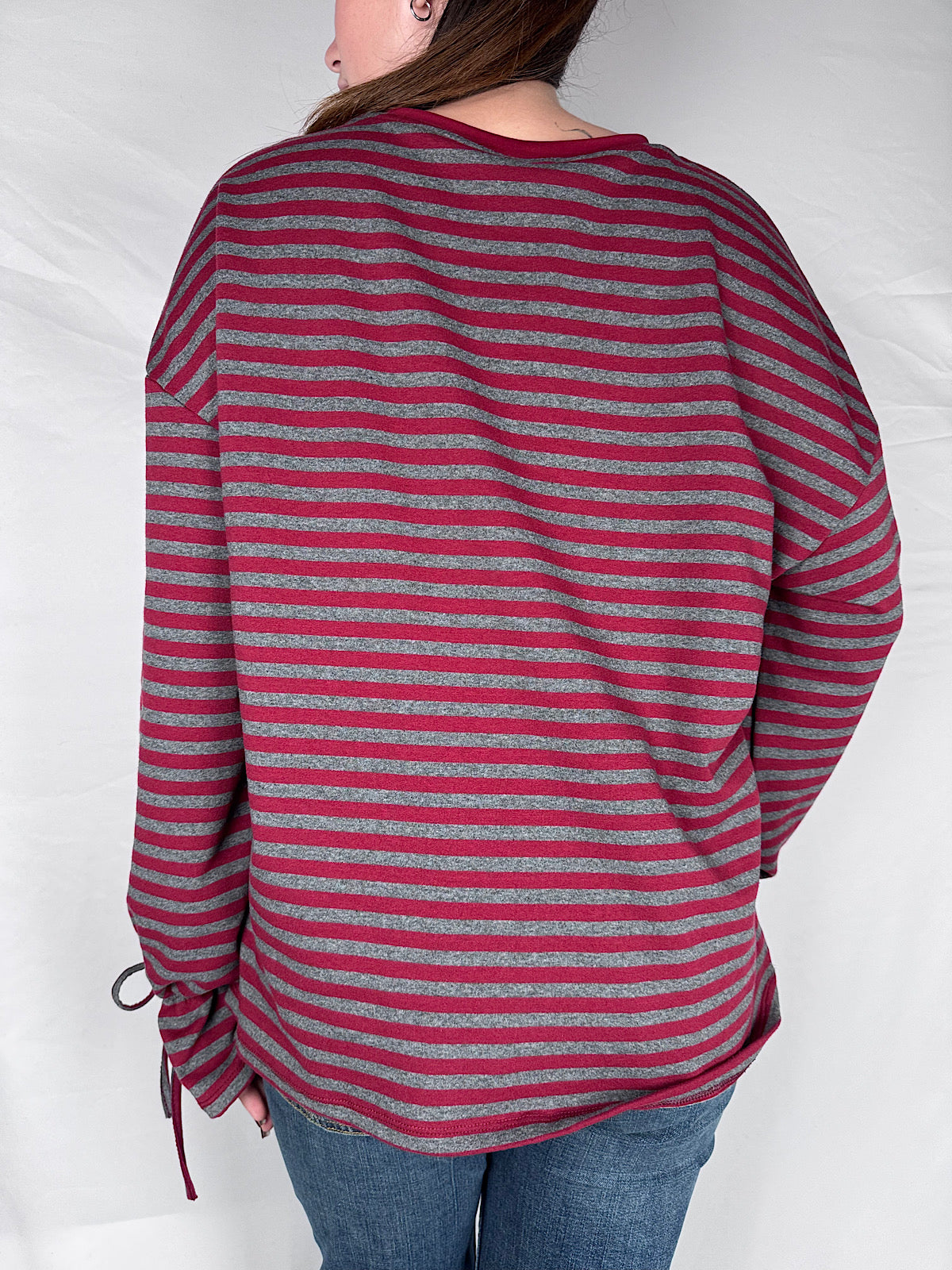 T-shirt Long Sleeve Candy Righe Armonia Bordeaux