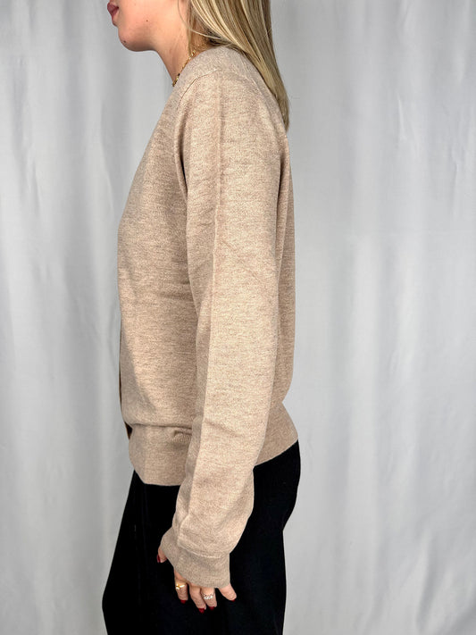 Cardigan Girocollo Beige Vicolo