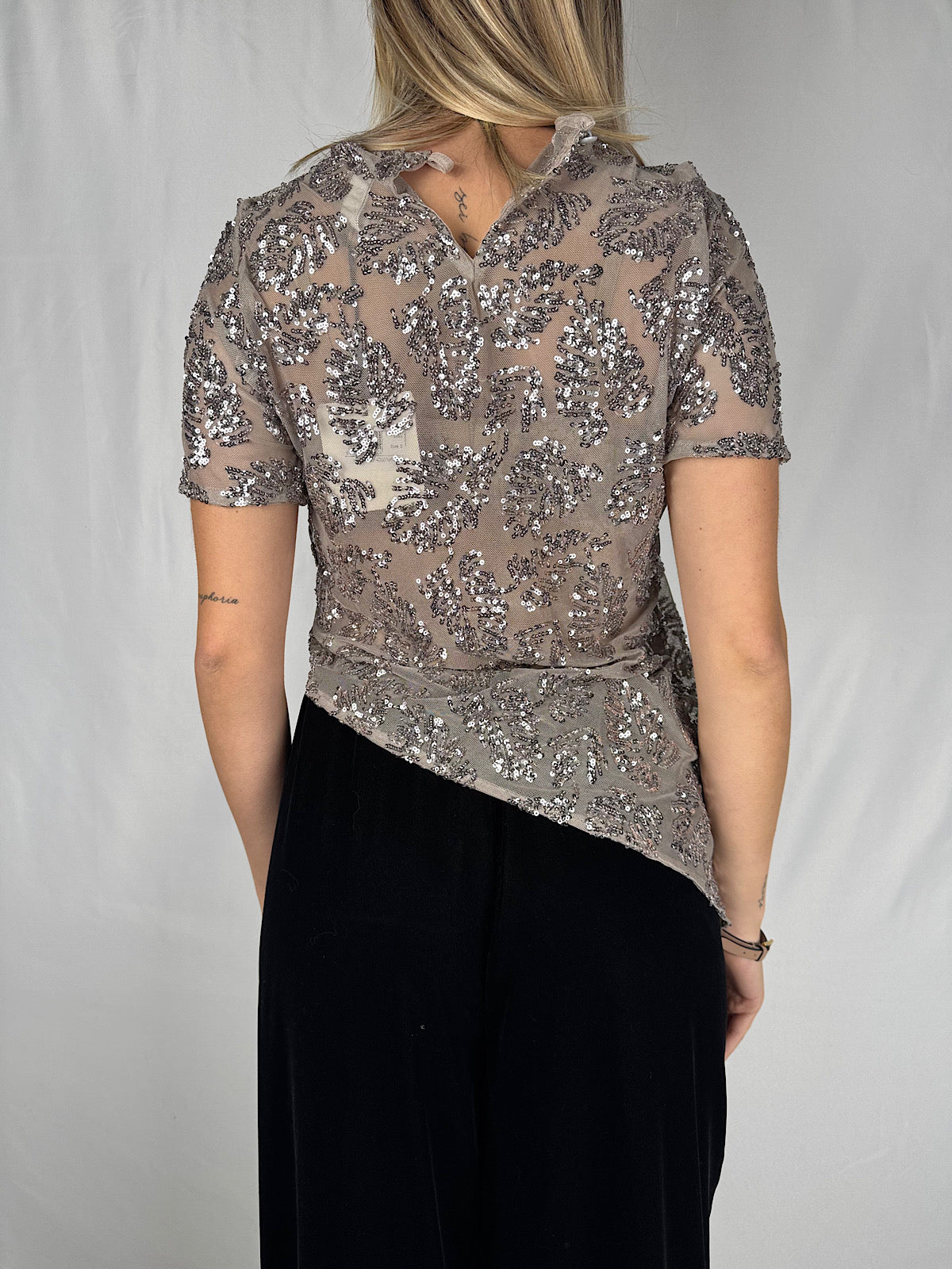 Maglia con Pailletes Grigio Tensione-In