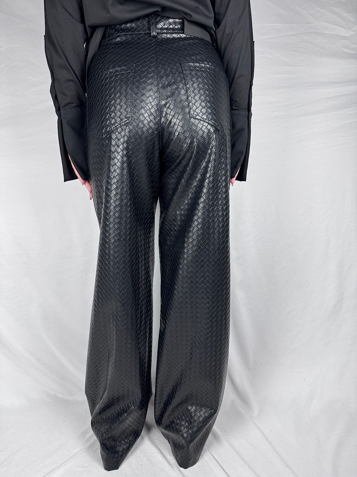 Pantalone Intreccio Ecopelle Kaos Nero