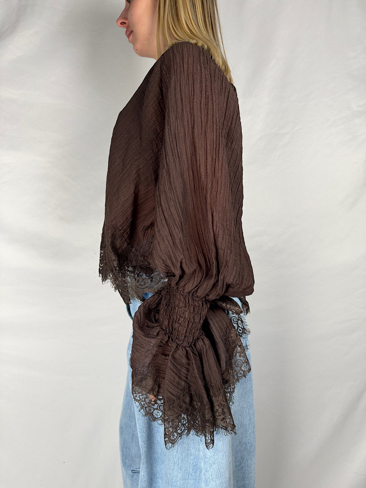 Camicia con Pizzo Moro Tensione-In