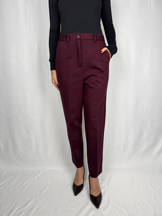 Pantalone Basic A Sigaretta Punto Milano Bordeaux Vicolo