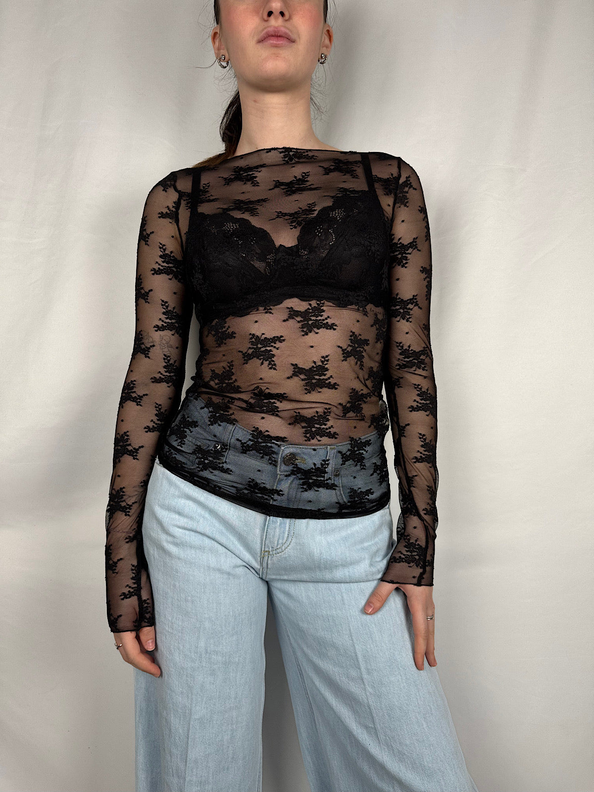 Maglia Basic in Pizzo  Armonia Nero
