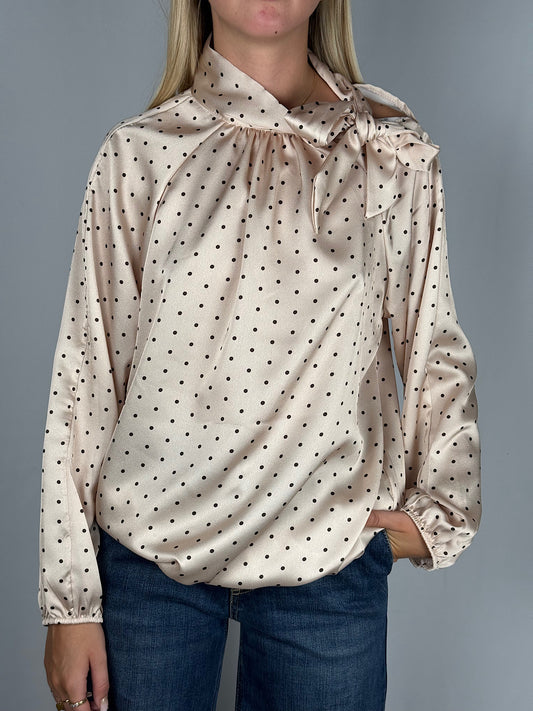 Camicia Panna a Pois con Fiocco Armonia