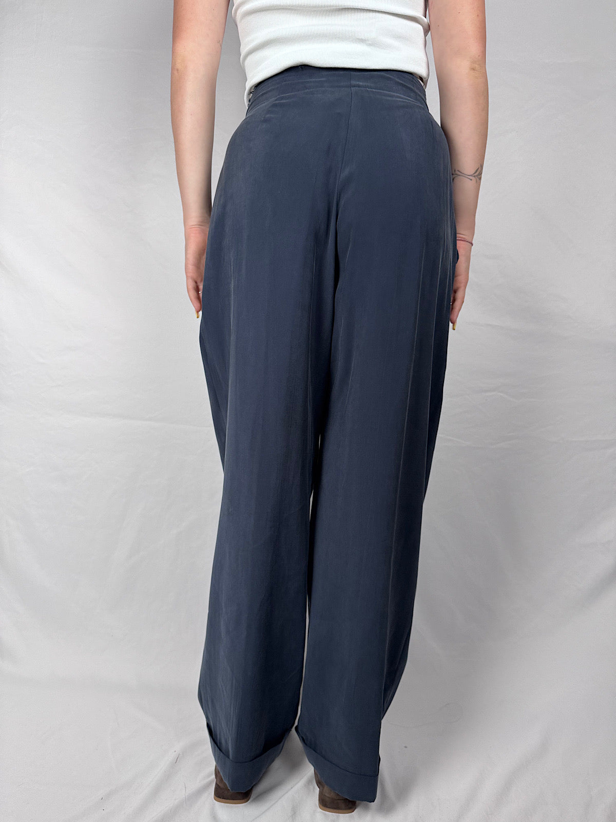 Pantalone con Cinturone Taglio Vivo Vicolo Blu