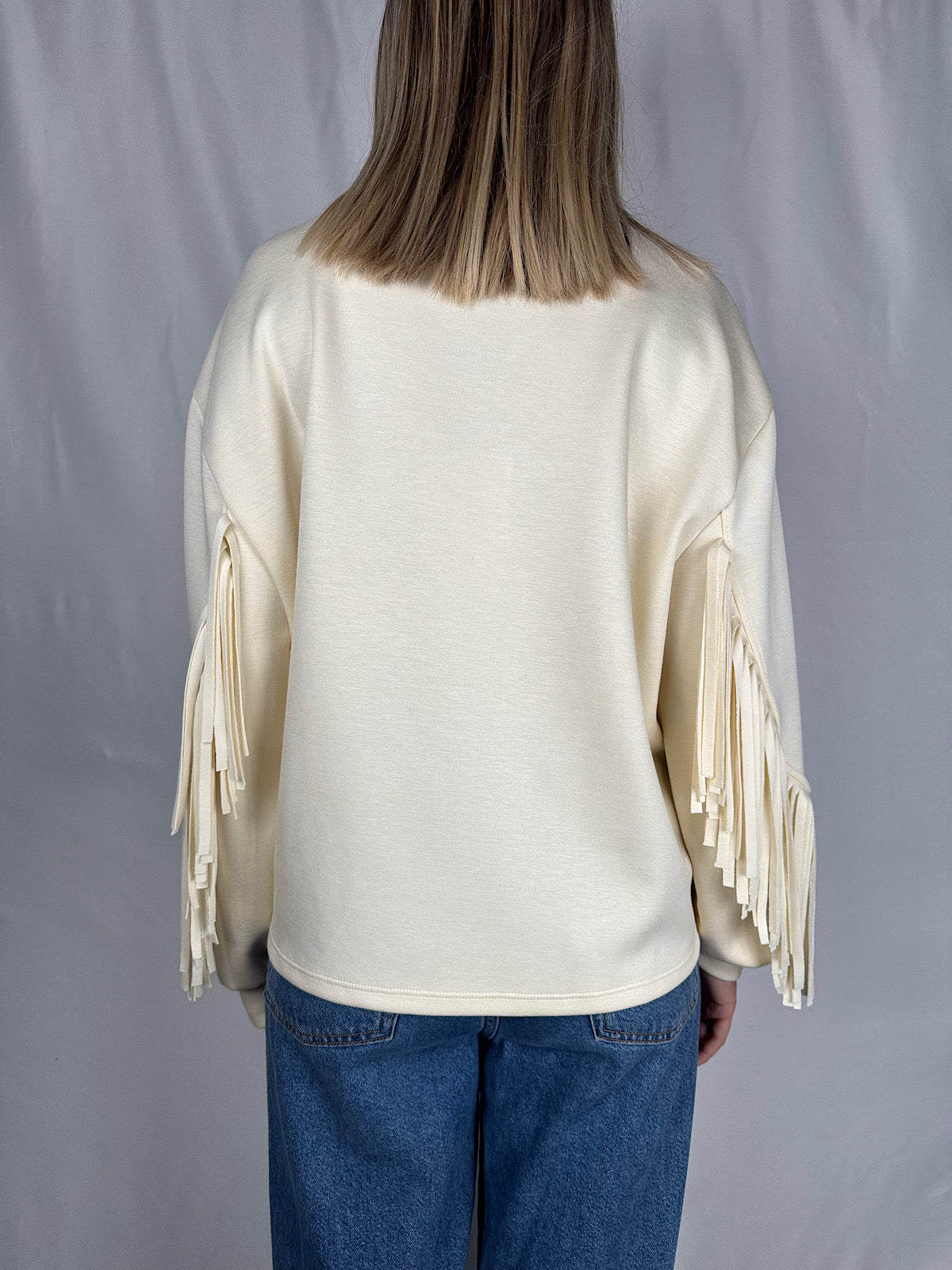 Felpa con Frange Panna Armonia