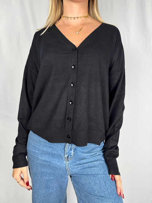 Cardigan Rasato Nero SusyMix
