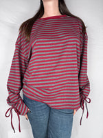 T-shirt Long Sleeve Candy Righe Armonia Bordeaux