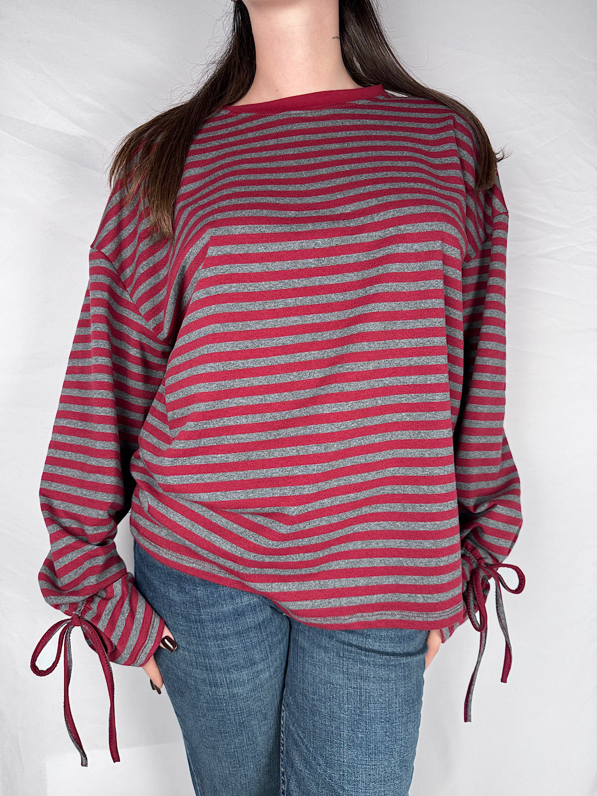 T-shirt Long Sleeve Candy Righe Armonia Bordeaux