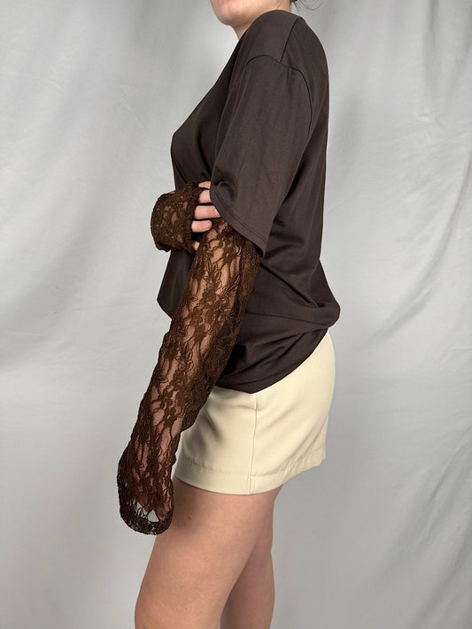 T-Shirt Maniche in Pizzo Moro Armonia