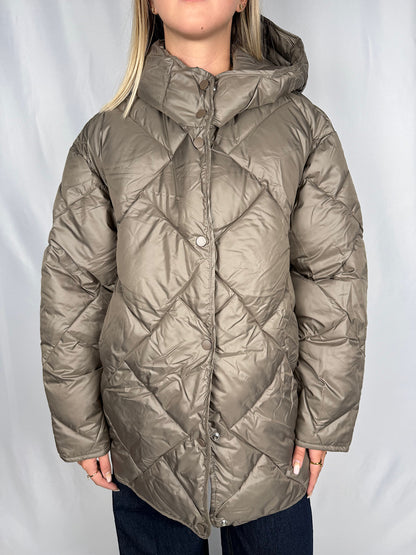 Piumino con Cappuccio Over JJXX Taupe