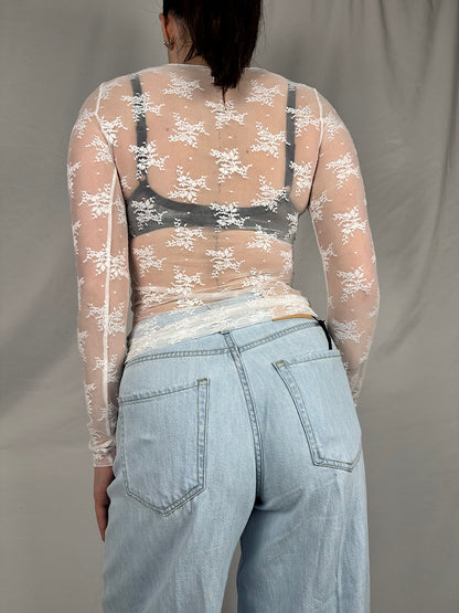 Maglia Basic in Pizzo  Armonia Bianca